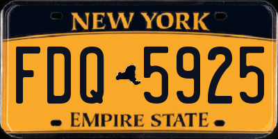 NY license plate FDQ5925