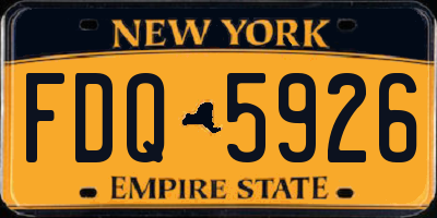 NY license plate FDQ5926