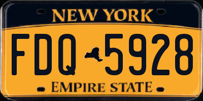 NY license plate FDQ5928