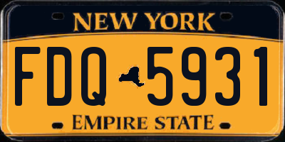 NY license plate FDQ5931
