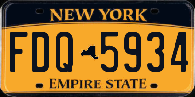 NY license plate FDQ5934