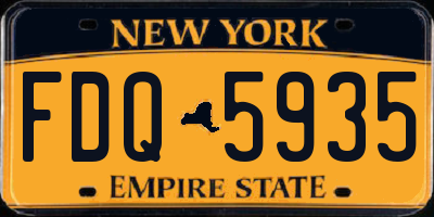 NY license plate FDQ5935