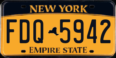 NY license plate FDQ5942
