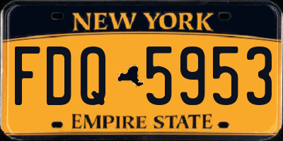 NY license plate FDQ5953