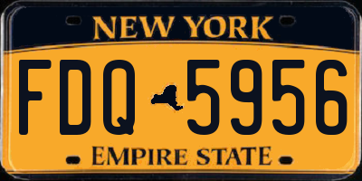 NY license plate FDQ5956