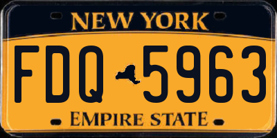 NY license plate FDQ5963
