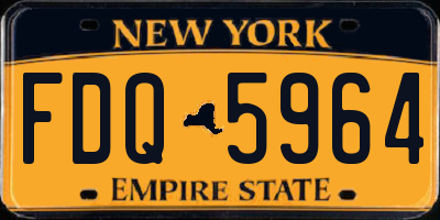 NY license plate FDQ5964