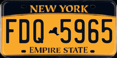 NY license plate FDQ5965