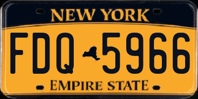 NY license plate FDQ5966