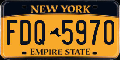 NY license plate FDQ5970