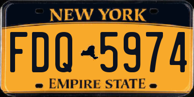 NY license plate FDQ5974