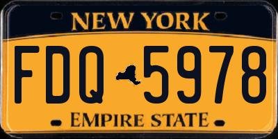 NY license plate FDQ5978