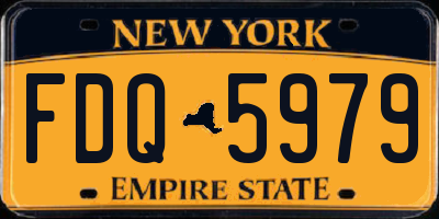 NY license plate FDQ5979
