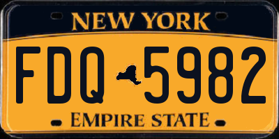 NY license plate FDQ5982