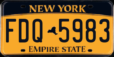 NY license plate FDQ5983