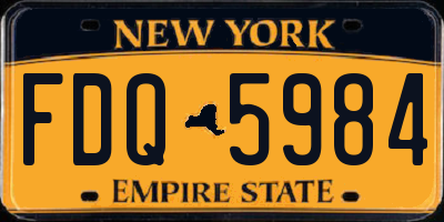 NY license plate FDQ5984