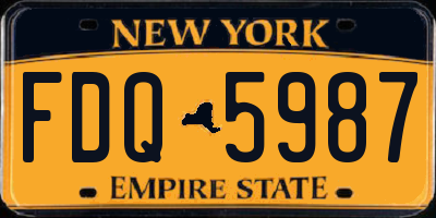 NY license plate FDQ5987