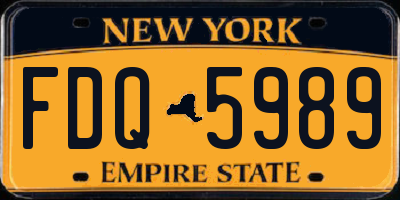 NY license plate FDQ5989