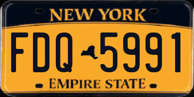 NY license plate FDQ5991