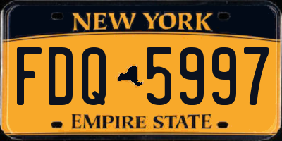 NY license plate FDQ5997