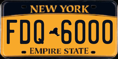 NY license plate FDQ6000