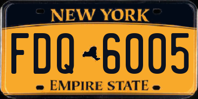 NY license plate FDQ6005