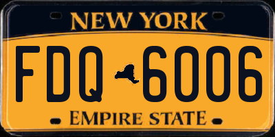 NY license plate FDQ6006