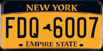 NY license plate FDQ6007