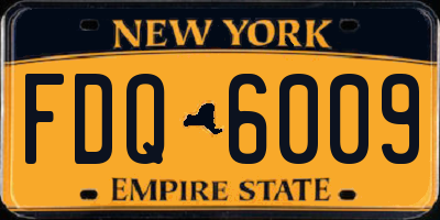 NY license plate FDQ6009