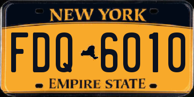 NY license plate FDQ6010