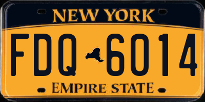 NY license plate FDQ6014
