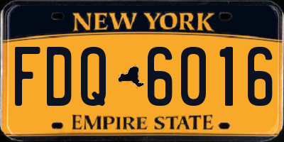 NY license plate FDQ6016
