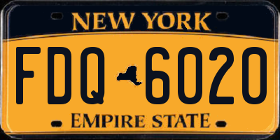 NY license plate FDQ6020