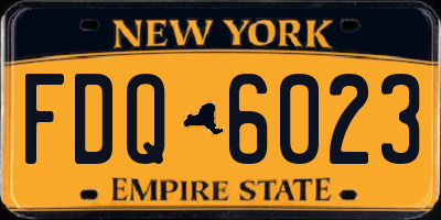 NY license plate FDQ6023