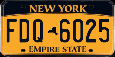 NY license plate FDQ6025
