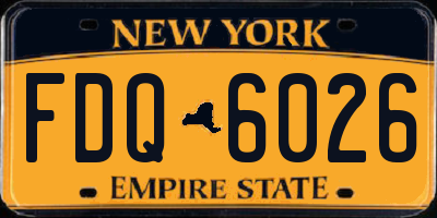 NY license plate FDQ6026