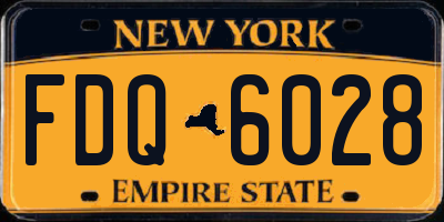 NY license plate FDQ6028