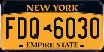 NY license plate FDQ6030