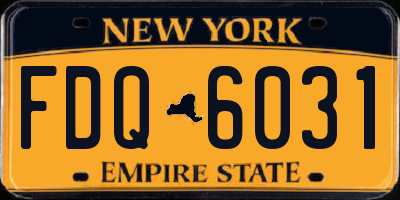 NY license plate FDQ6031
