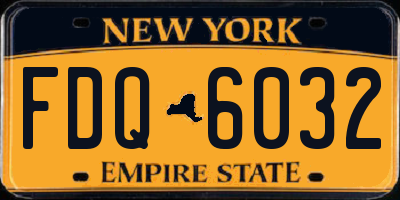 NY license plate FDQ6032