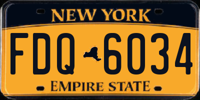 NY license plate FDQ6034