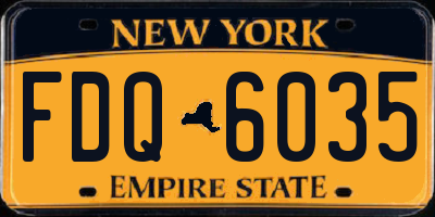 NY license plate FDQ6035