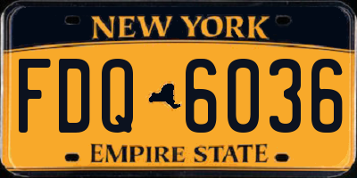 NY license plate FDQ6036