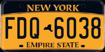 NY license plate FDQ6038