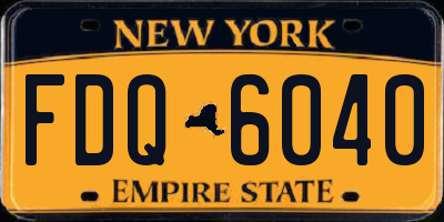 NY license plate FDQ6040