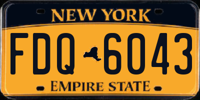 NY license plate FDQ6043