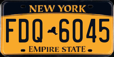 NY license plate FDQ6045