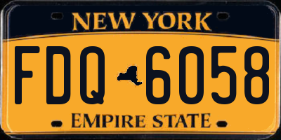 NY license plate FDQ6058