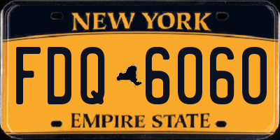 NY license plate FDQ6060