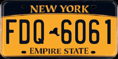 NY license plate FDQ6061